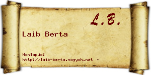 Laib Berta névjegykártya